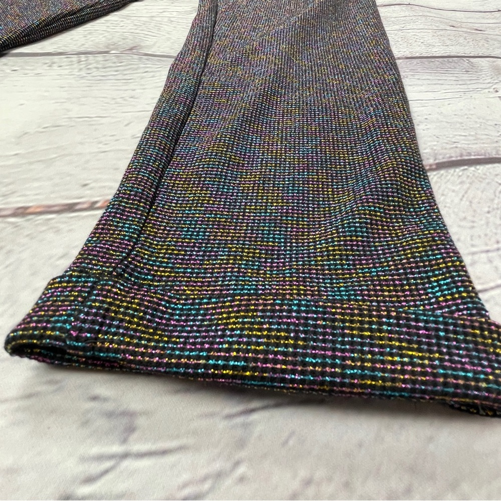 TEREZ multicolor metallic pleated high waist lightweight stretch pants, size S - Picture 7 of 13